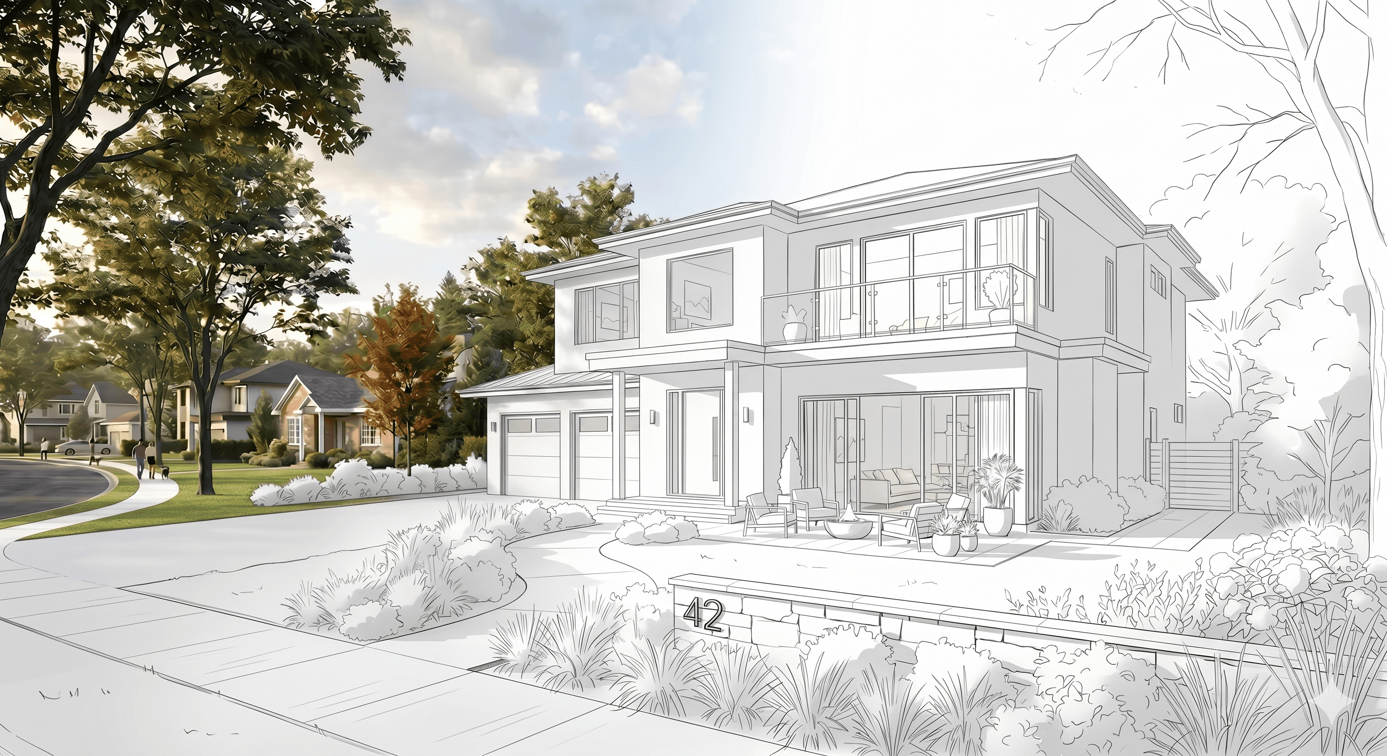 A sketch of a house